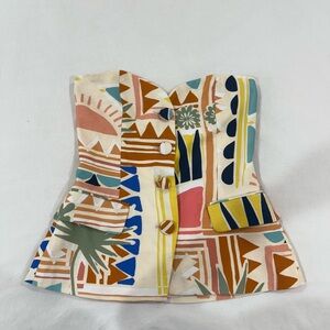 Zara Multicolor Geometric Print Blouse